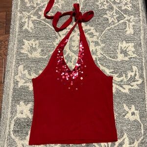 Ladies sz M vintage sweater cashmere halter ,Express has tiny hole right side